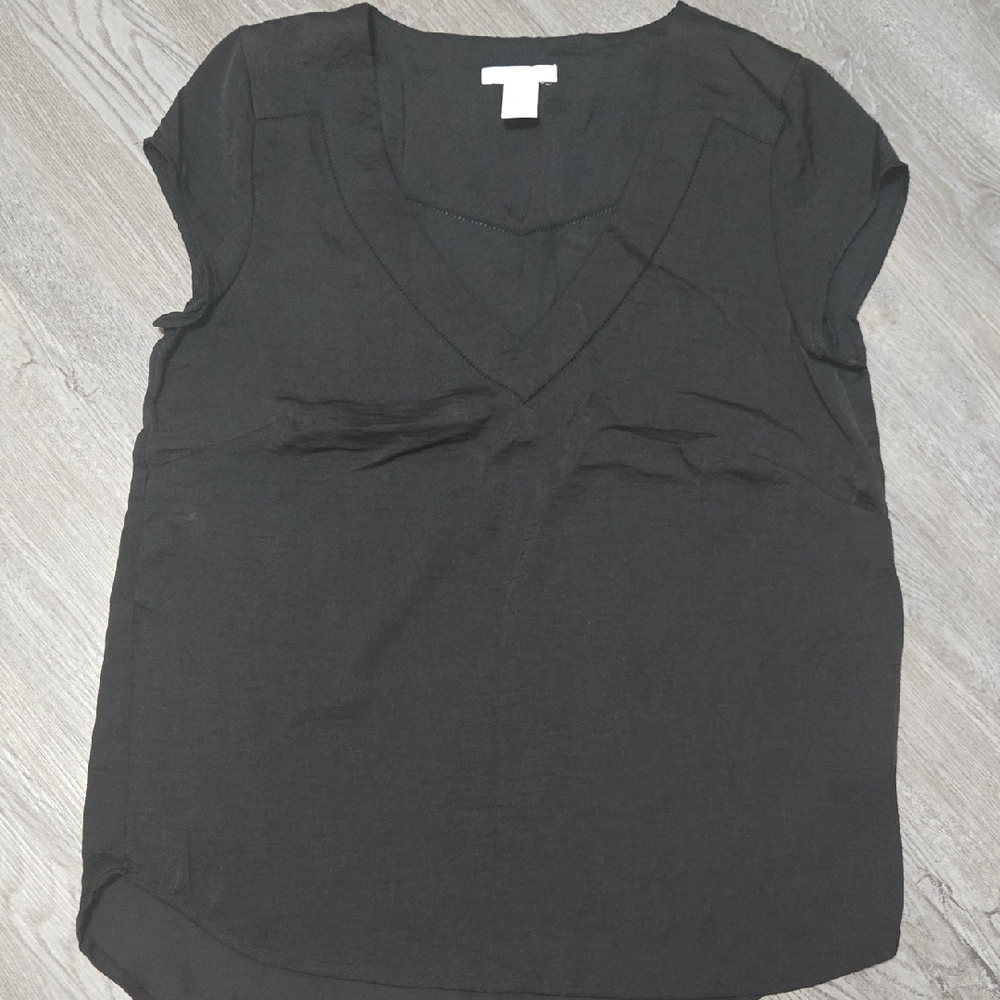 H&M Black V-Neck Blouse
